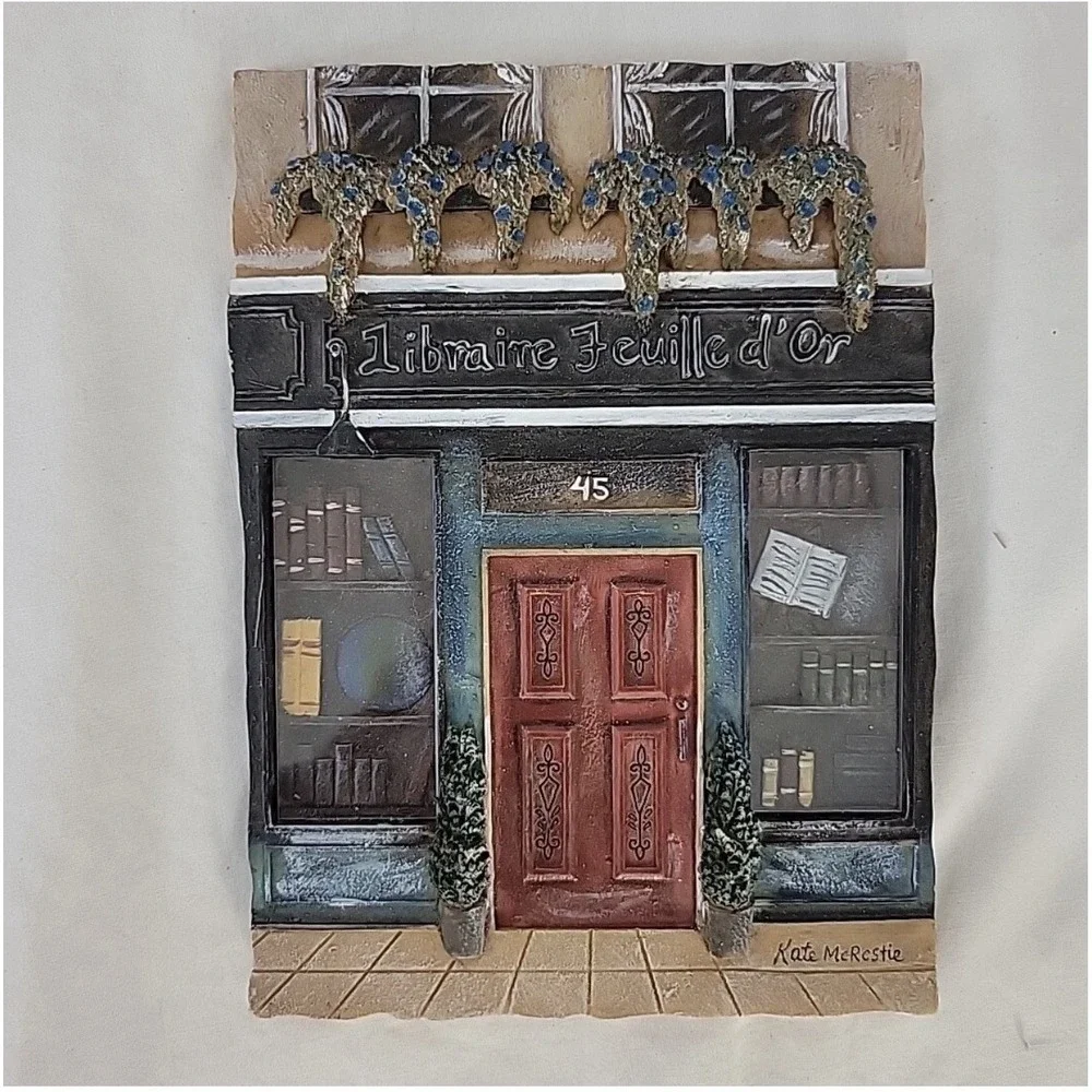 Kate McRostie 3D Resin Wall Plaque Library France Travel Memories Home Decor